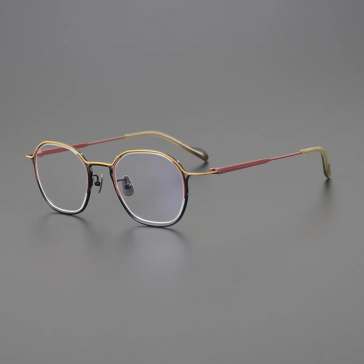 Gatenac Unisex Full Rim Square Titanium Eyeglasses Gxyj1562 Full Rim Gatenac Orange