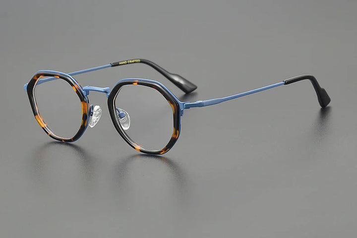 Aimee Unisex Full Rim Round Polygon Titanium Acetate Eyeglasses 14023 Full Rim Aimee