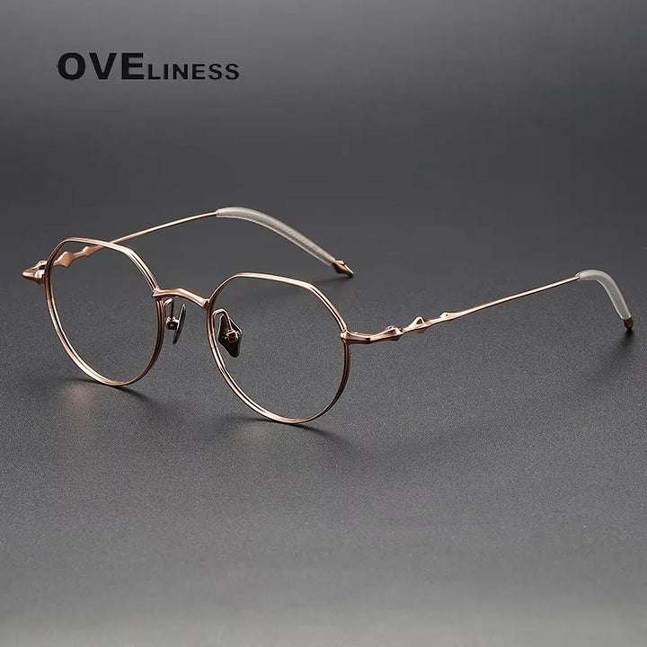 Oveliness Women's Full Rim Flat Top Round Titanium Eyeglasses 614136