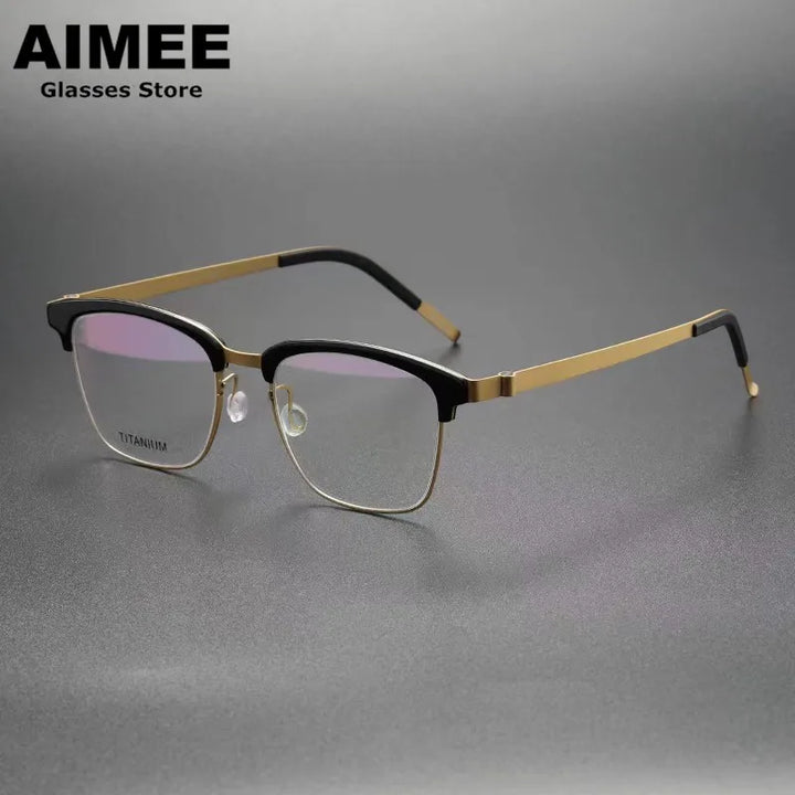 Aimee Unisex Full Rim Square Screwless Titanium Eyeglasses 69835