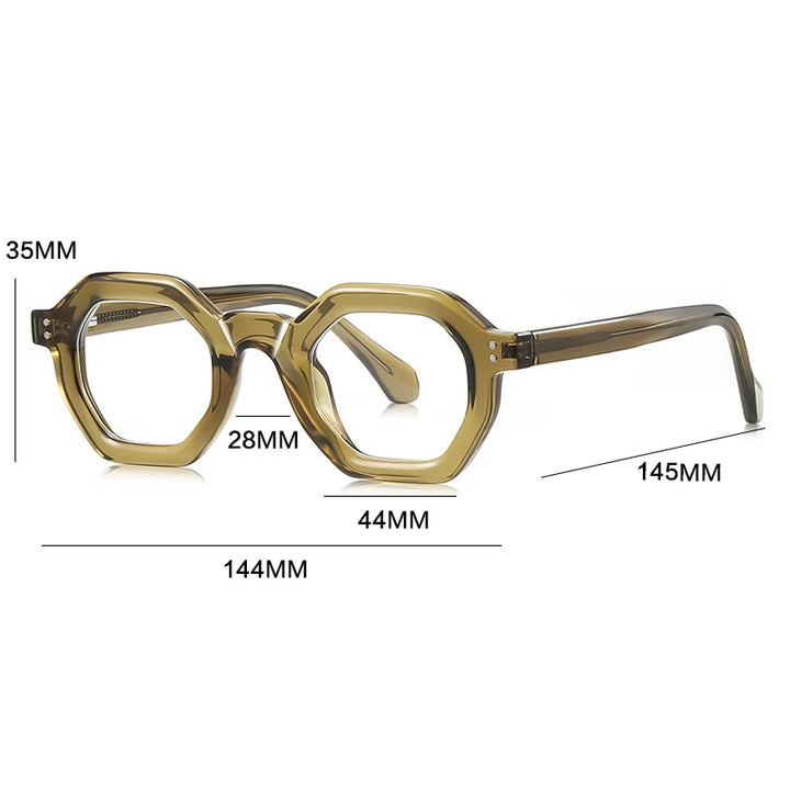 Gatenac Unisex Full Rim Polygon Tr 90 Titanium Reading Glasses Gxy2050