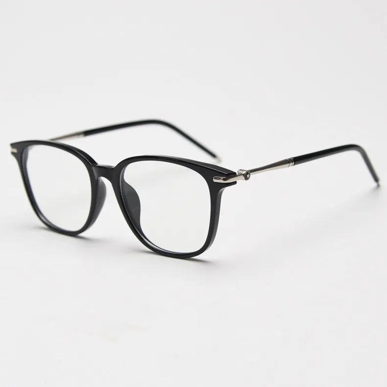CCspace Unisex Full Rim Square Tr 90 Titanium Eyeglasses 56968 Full Rim CCspace C10BlackSilver