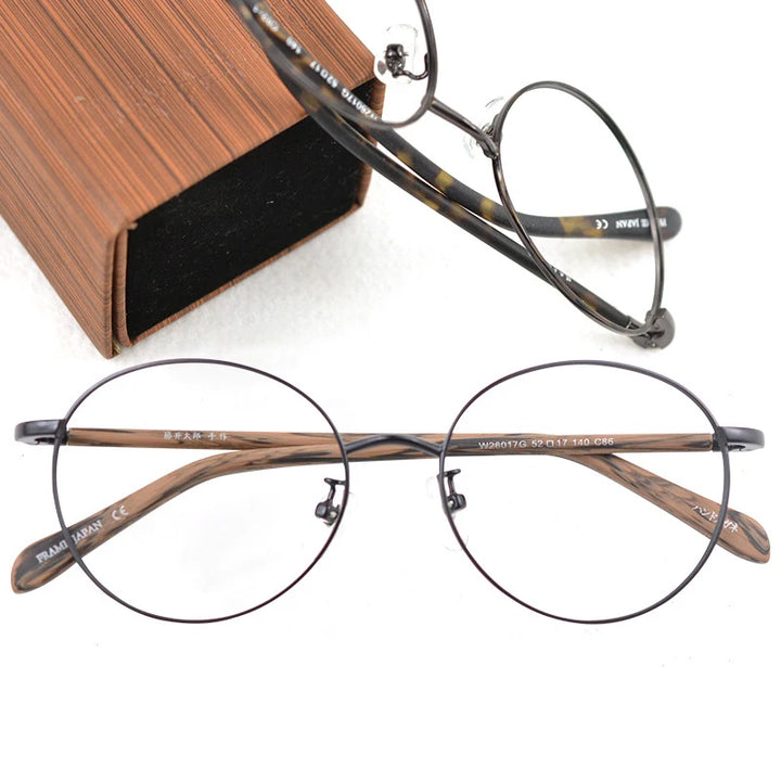 Hdcrafter Unisex Full Rim Round Alloy Eyeglasses 826017 Full Rim Hdcrafter Eyeglasses