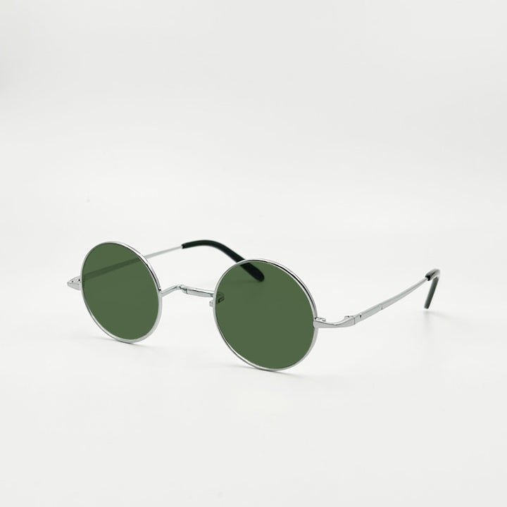 Yujo Unisex Full Rim Small 42mm Round Titanium Polarized Sunglasses Sunglasses Yujo