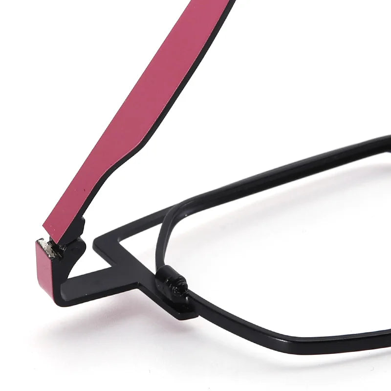 Muzz Women's Full Rim Polygon Cat Eye Alloy Eyeglasses 5527 Full Rim Muzz