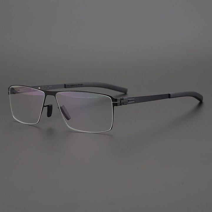 Black Mask Unisex Full Rim Rectangle Screwless Steel Eyeglasses 4795 Full Rim Black Mask Black