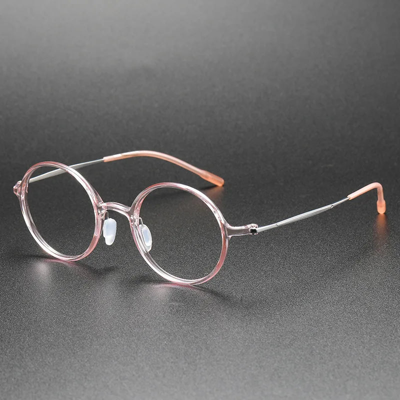 Aimee Unisex Full Rim Round Titanium Acetate Eyeglasses 8635 Full Rim Aimee Pink