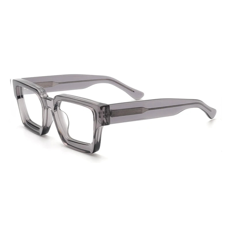 Gatenac Unisex Full Rim Thick Square Acetate Eyeglasses Gxyj1472 Full Rim Gatenac Gray