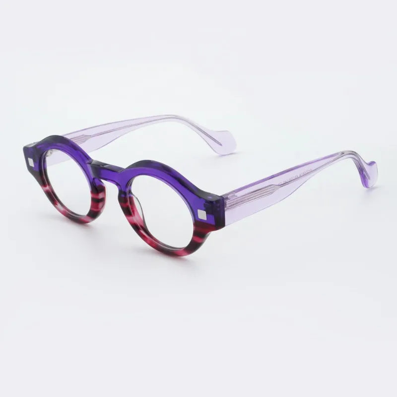 Hewei Women's Full Rim Round Thick Acetate Eyeglasses 23061