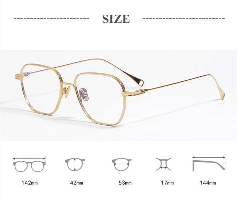 Black Mask Unisex Full Rim Square Titanium Eyeglasses 49013