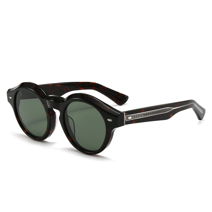 Nobler Women's Full Rim Round Cat Eye Acetate Polarized Sunglasses 5493 Sunglasses Nobler C5
