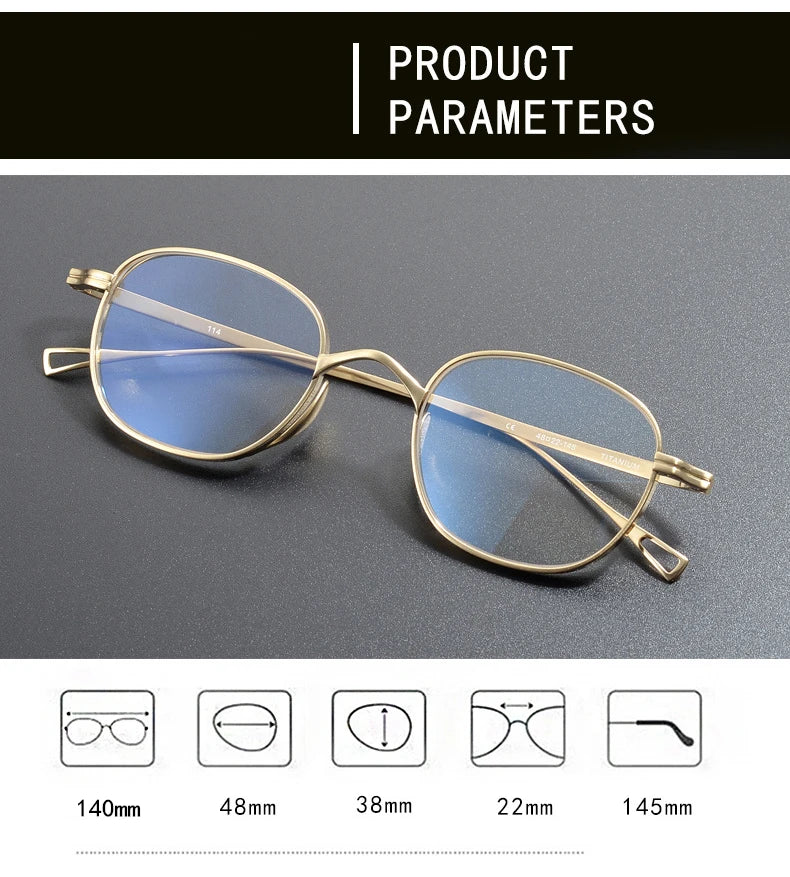 Black Mask Unisex Full Rim Square Oval Titanium Eyeglasses 19114