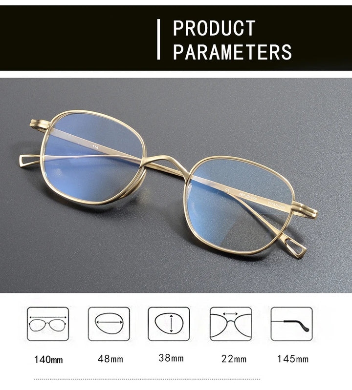 Black Mask Unisex Full Rim Square Oval Titanium Eyeglasses 19114