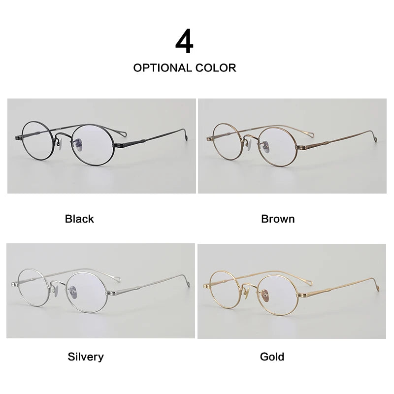 Muzz Unisex Full Rim Small Round Titanium Eyeglasses Mu01 Full Rim Muzz