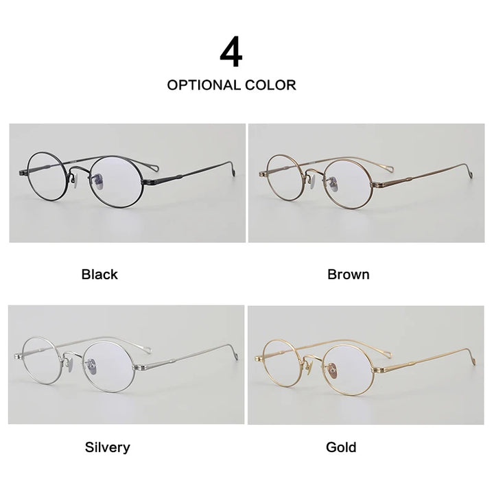 Muzz Unisex Full Rim Small Round Titanium Eyeglasses Mu01 Full Rim Muzz