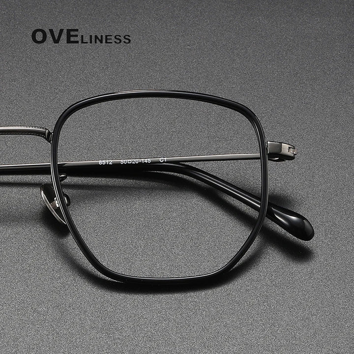Oveliness Unisex Full RIm Square Acetate Titanium Eyeglasses 8512 Full Rim Oveliness   