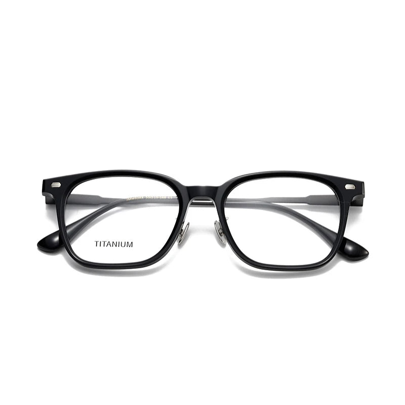 Aror Unisex Full Rim Square Acetate Eyeglasses 842193 Full Rim Aror black