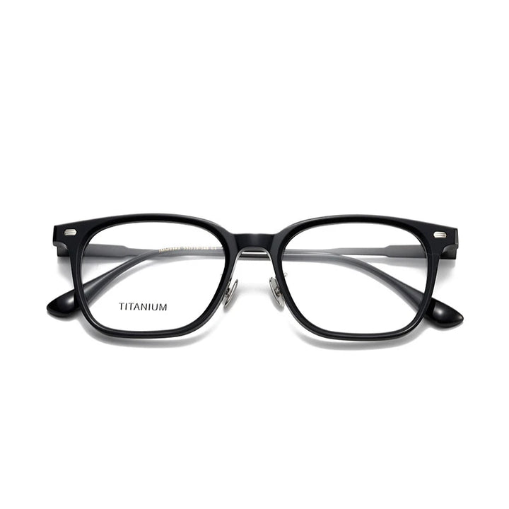 Aror Unisex Full Rim Square Acetate Eyeglasses 842193 Full Rim Aror black