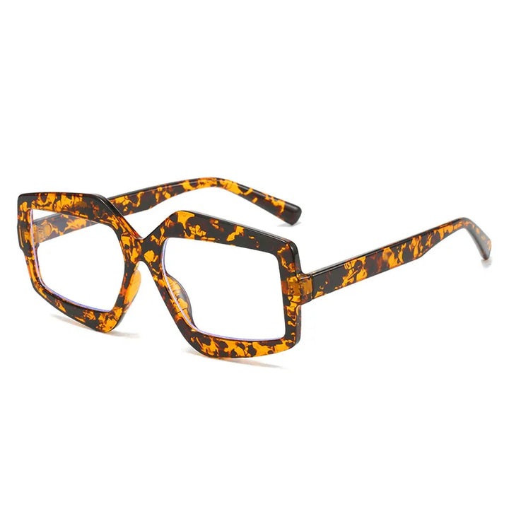 CCspace Unisex Full Rim Square Plastic Eyeglasses Sunglasses 56825 Full Rim CCspace C8LeopardClear