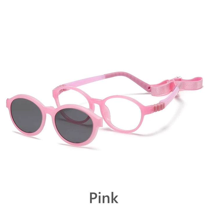 KatKani Childrens Unisex Full Rim Round Plastic Eyeglasses 18271 Full Rim KatKani Eyeglasses Pink  
