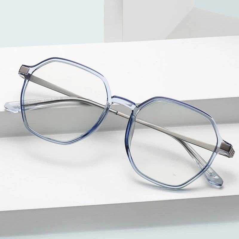 Handoer Women's Full Rim Polygon Tr 90 Alloy Eyeglasses 792330