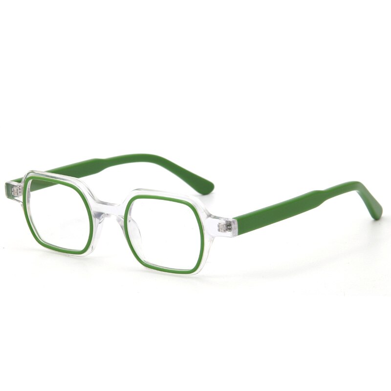 Muzz Unisex Full Rim Flat Top Round Acetate Eyeglasses 016 Full Rim Muzz C2