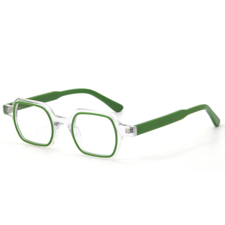 Muzz Unisex Full Rim Flat Top Round Acetate Eyeglasses 016 Full Rim Muzz C2