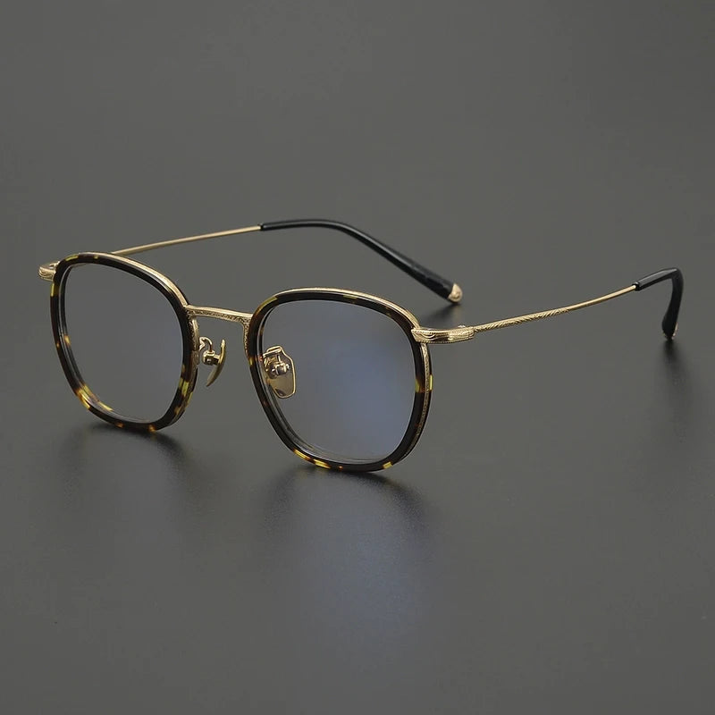 Gatenac Women's Full Rim Square Acetate Titanium Eyeglasses G1286