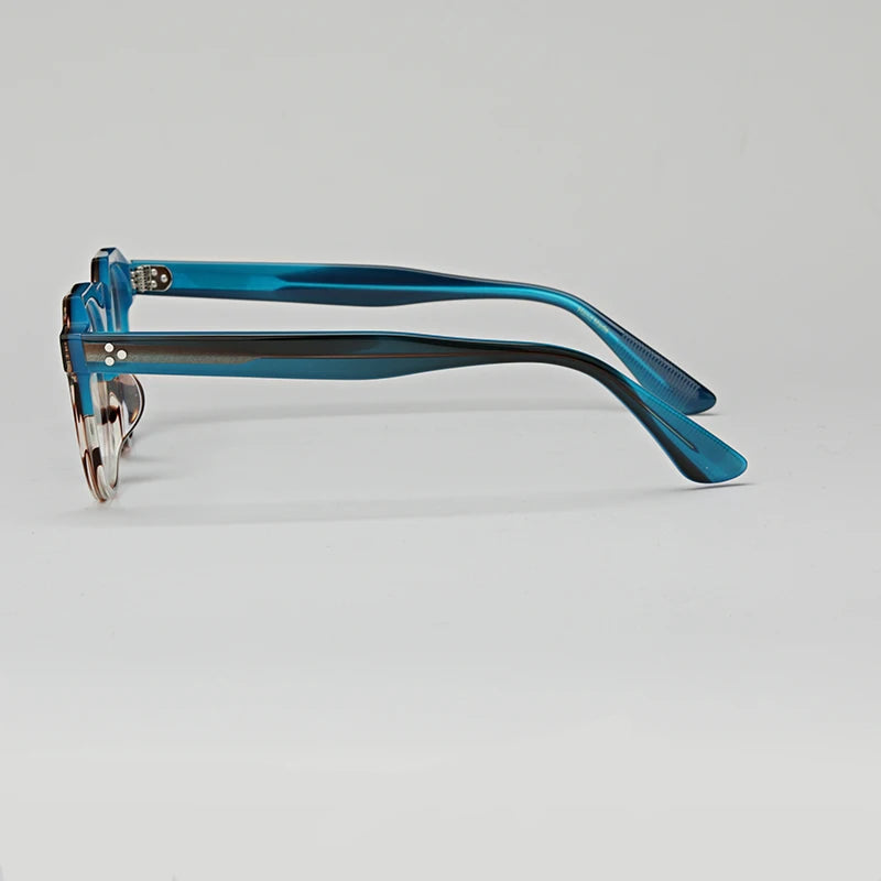 Hewei Unisex Full RIm Flat Top Polygon Acetate Eyeglasses 0028 Full Rim Hewei