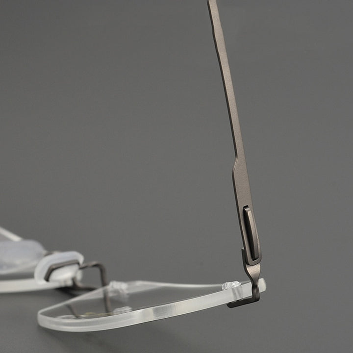 Bclear Unisex Rimless Square Titanium Eyeglasses My9911 Rimless Bclear