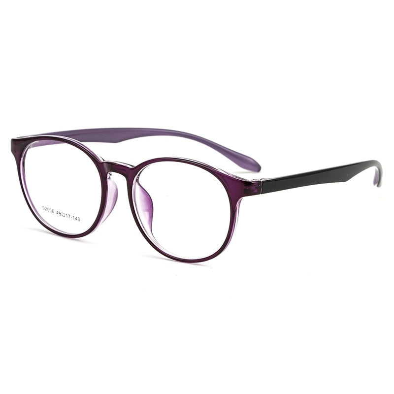 Yimaruili Unisex Full Rim Square Round Tr 90 Eyeglasses 0692006 Full Rim Yimaruili Eyeglasses Purple
