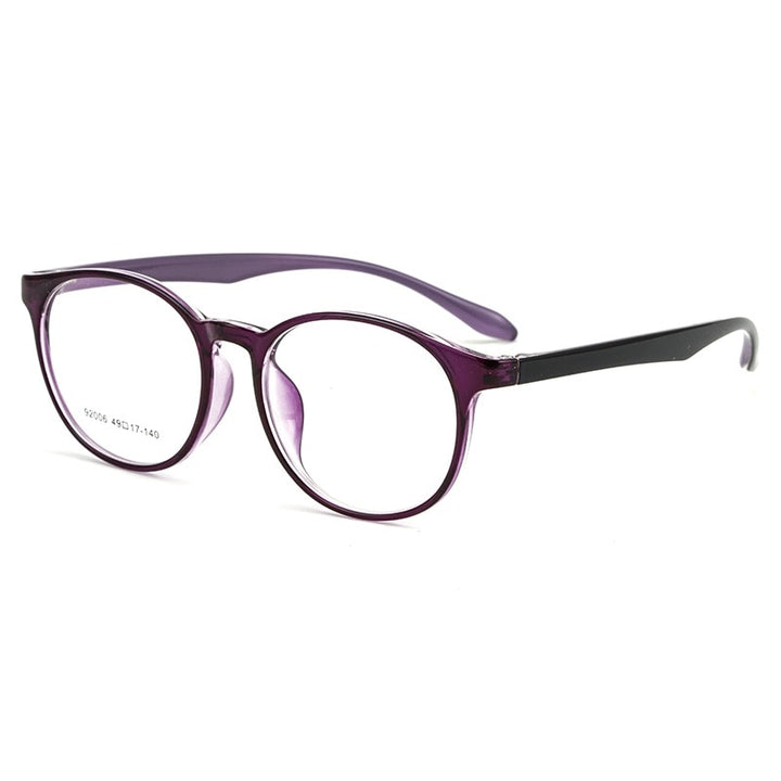 Yimaruili Unisex Full Rim Square Round Tr 90 Eyeglasses 0692006 Full Rim Yimaruili Eyeglasses Purple  