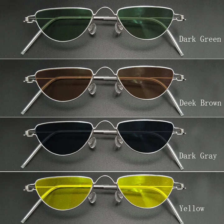 Yujo Unisex Full Rim Flat Top Oval Stainless Steel Custom Eyeglasses Y2645 Full Rim Yujo