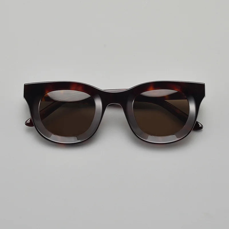 Black Mask Unisex Full Rim Square Thick Acetate Polarized Sunglasses S6688 Full Rim Black Mask