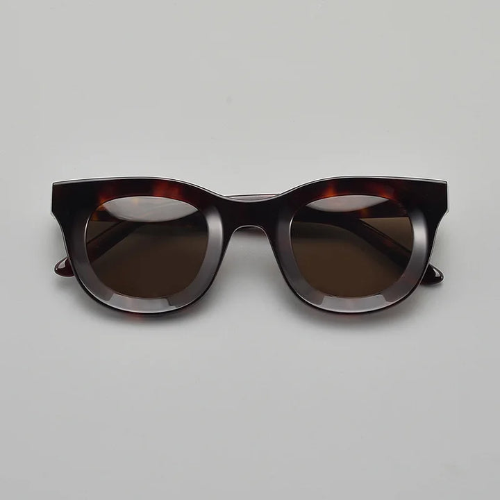 Black Mask Unisex Full Rim Square Thick Acetate Polarized Sunglasses S6688 Full Rim Black Mask