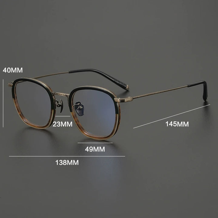 Gatenac Women's Full Rim Square Acetate Titanium Eyeglasses G1286