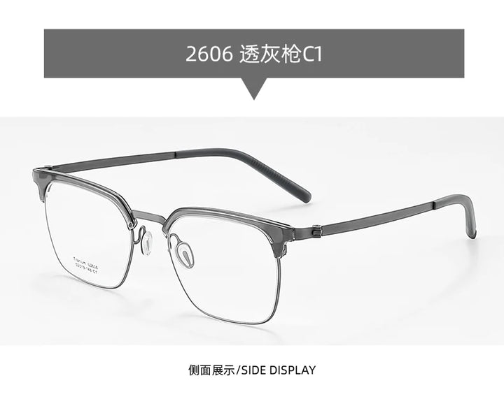 Reven Jate Unisex Full Rim Browline Square Titanium Eyeglasses 2606 Full Rim Reven Jate