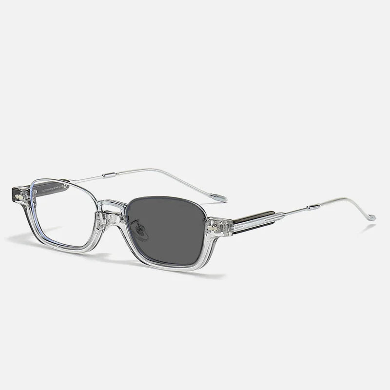 Kocolior Unisex Semi Rim Acetate Stainless Steel Hyperopic Reading Glasses 22015 Reading Glasses Kocolior Photochromic Gray 0 