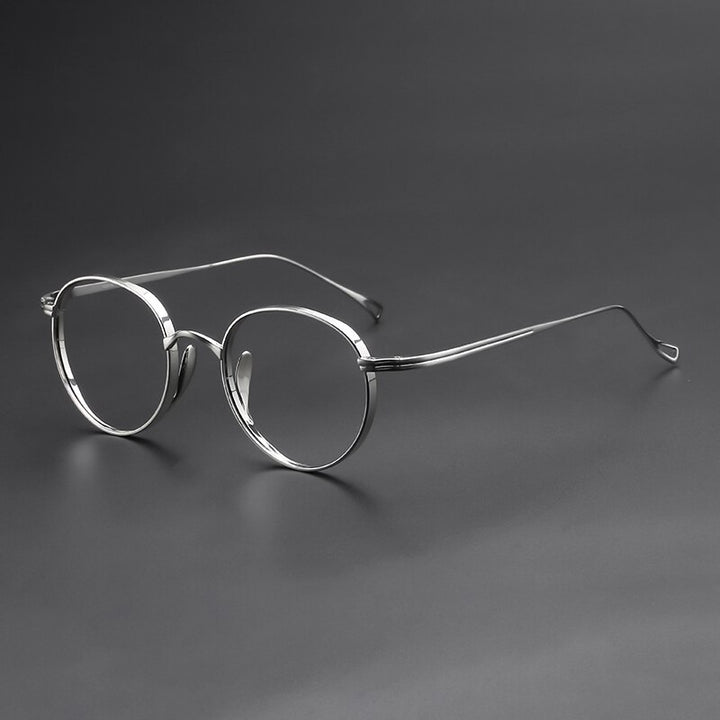 Oveliness Unisex Full Rim Round Titanium Eyeglasses 10518 Full Rim Oveliness