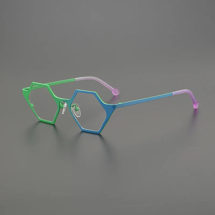 Nobler Women's Full Rim Polygon Cat Eye Titanium Eyeglasses 185881 Full Rim Nobler