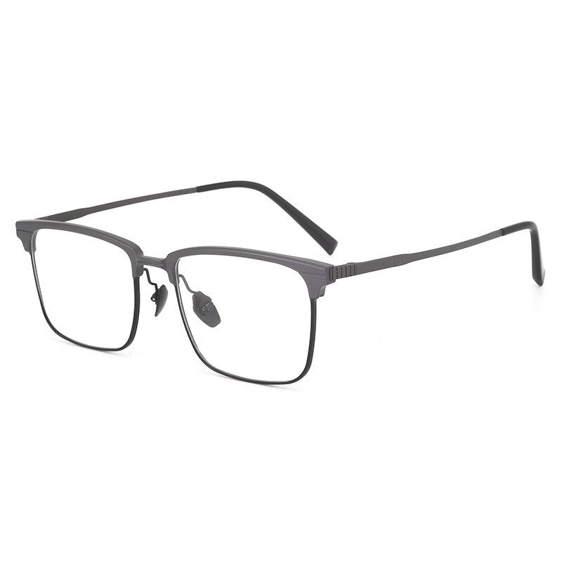 KatKani Unisex Full Rim Square Titanium Eyeglasses Nc7004 Full Rim KatKani Eyeglasses Gray Gun  