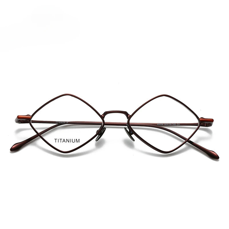 Hewei Unisex Full Rim Diamond Square Titanium Eyeglasses 45039
