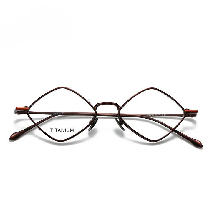 Hewei Unisex Full Rim Diamond Square Titanium Eyeglasses 45039