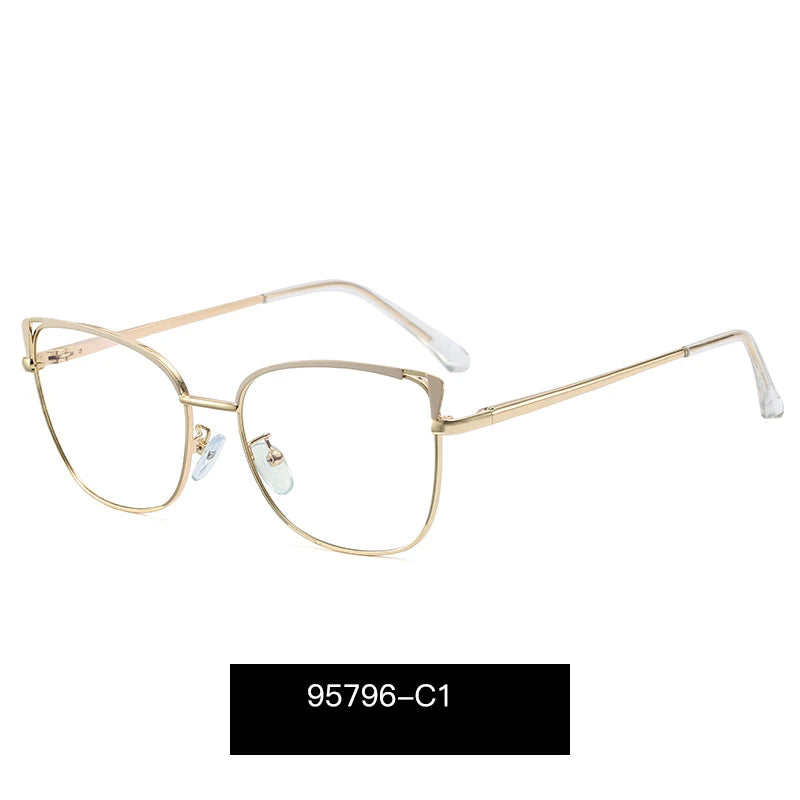 Handoer Women's Full Rim Oval Cat Eye Tr 90 Alloy Eyeglasses 95796