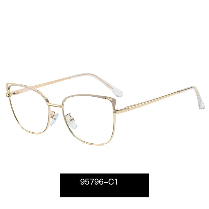 Handoer Women's Full Rim Oval Cat Eye Tr 90 Alloy Eyeglasses 95796