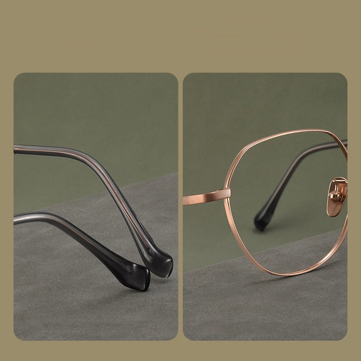 Bclear Women's Full Rim Flat Top Round Titanium Eyeglasses 48669 Full Rim Bclear