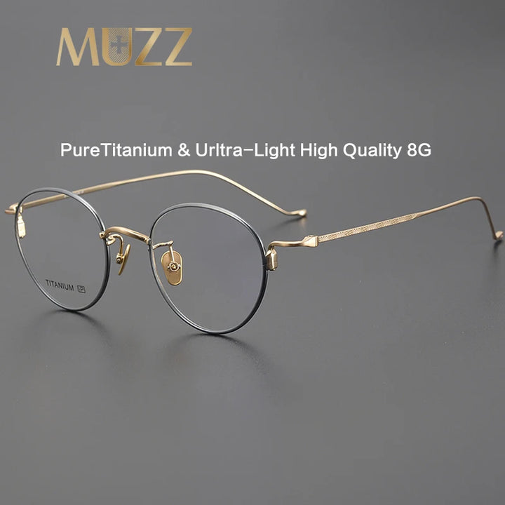 Muzz Unisex Full Rim Oval Round Titanium Eyeglasses 69213