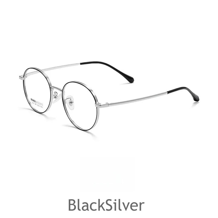 KatKani Womens Full Rim Small Round Alloy Eyeglasses J1051x Full Rim KatKani Eyeglasses BlackSilver  