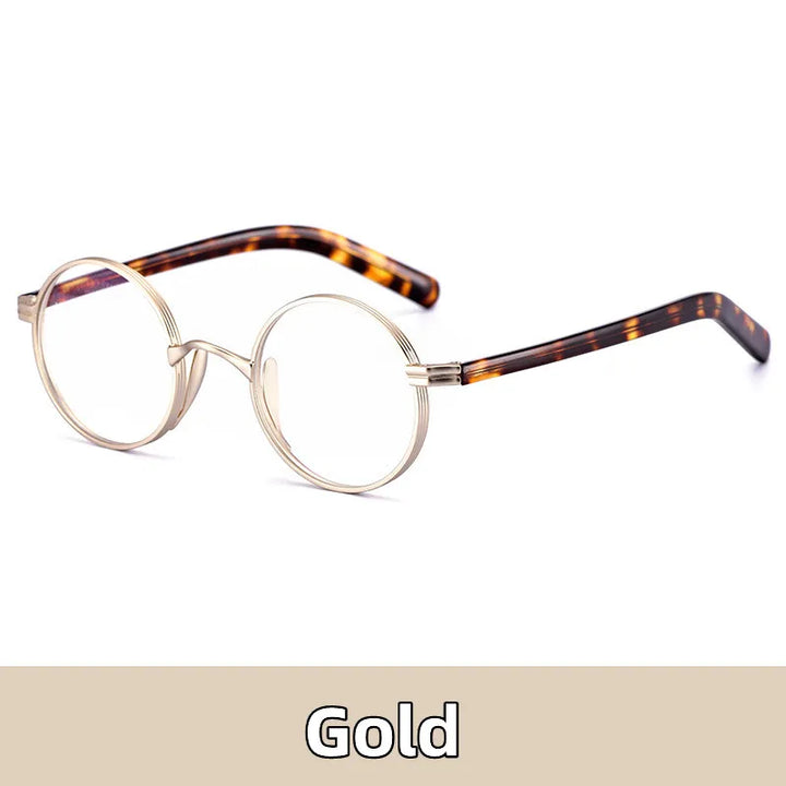 Kocolior Unisex Full Rim Small Round Titanium Hyperopic Reading Glasses 0881 Reading Glasses Kocolior