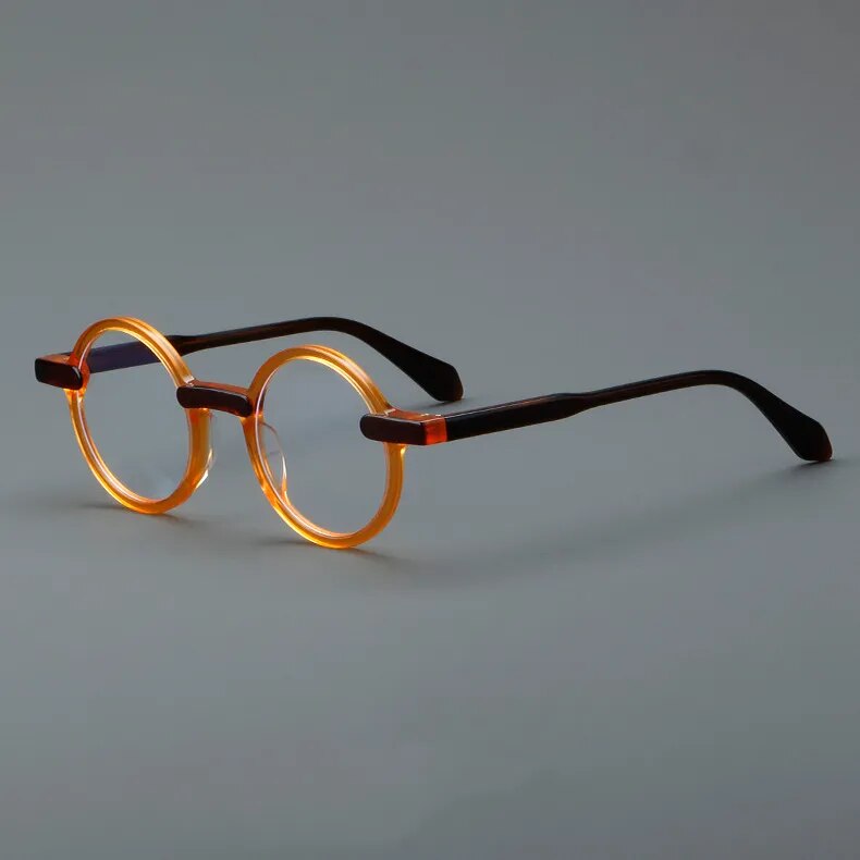 CCspace Unisex Full Rim Round Acetate Eyeglasses 56994 Full Rim CCspace C6Tea